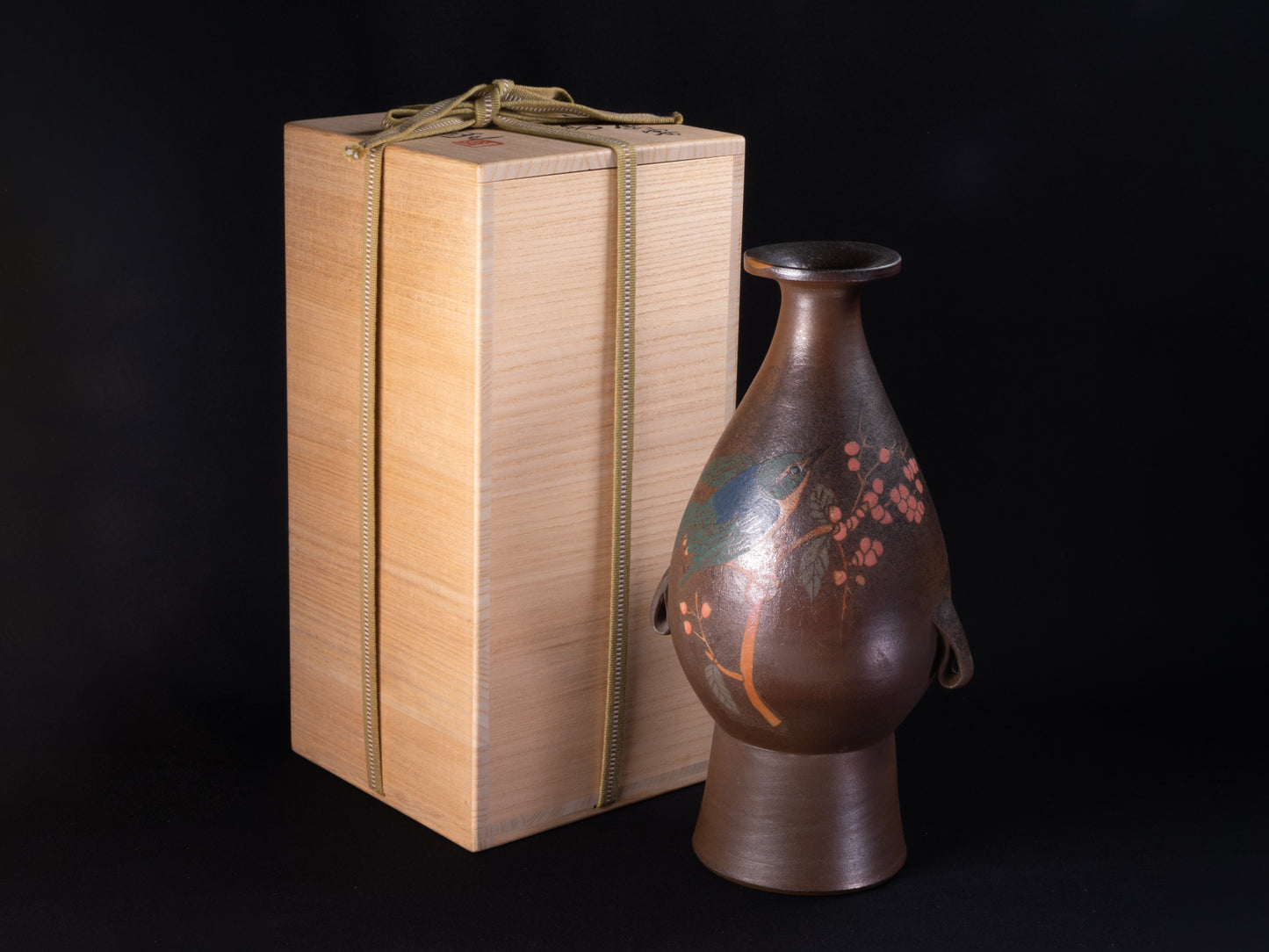 象嵌彩塩窯 花器 Zōgan Flower Vase