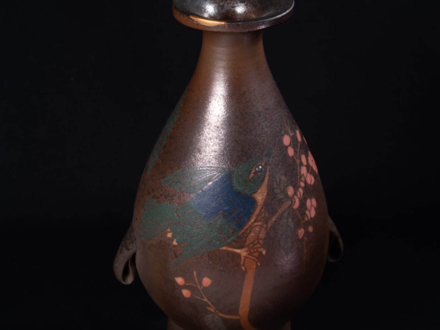 象嵌彩塩窯 花器 Zōgan Flower Vase